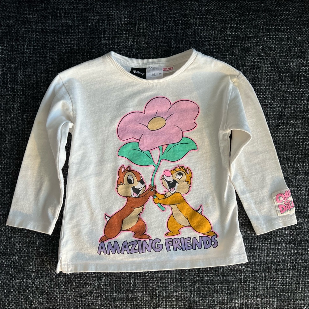 Zara Disney Chip & Dale Shirt Size 2-3 Years